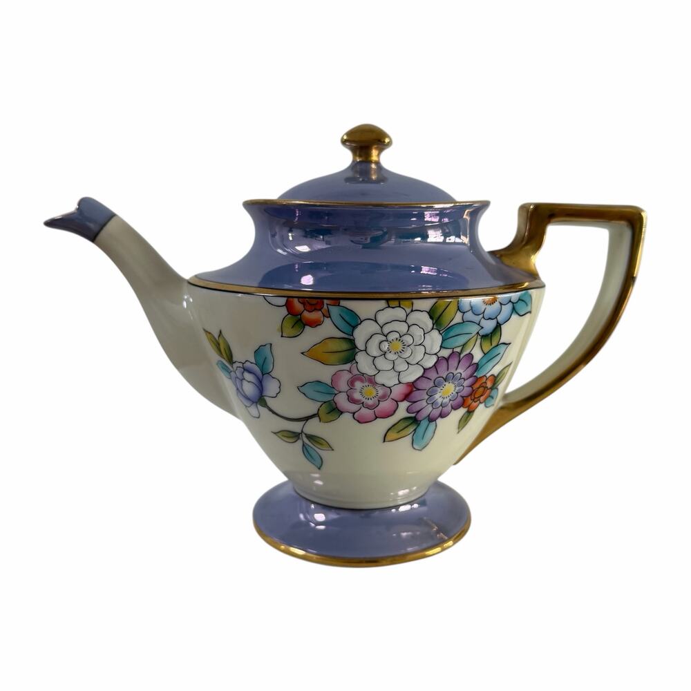 Vintage Noritake Lusterware Hand Painted Japanese Floral Teapot - Picture 6 of 10